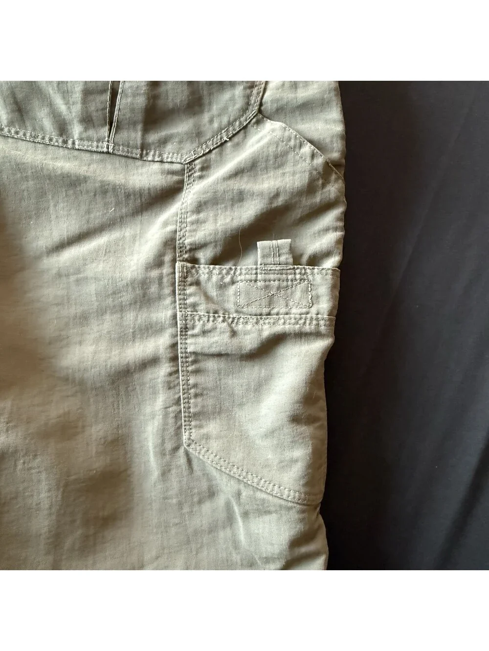 The North Face Men Hiking Cargo Short Size 32 Olive Green Nylon Zip